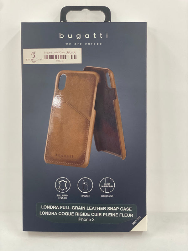 bugatti Leather Snap Case iPhone X/Xs Brown -  // bugatti //  // Smartstore Bielefeld // 